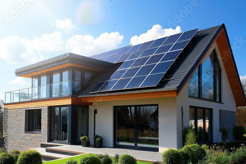 Wallpaper Mural A modern and stylish house with solar panels. Torontodigital.ca