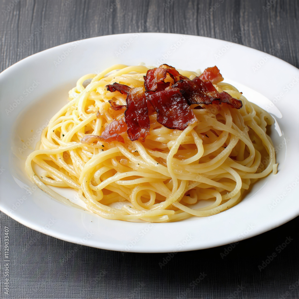 A plate of Classic Spaghetti Carbonara - A Taste of Italy A plate of Classic Spaghetti Carbonara - A Taste of Italy