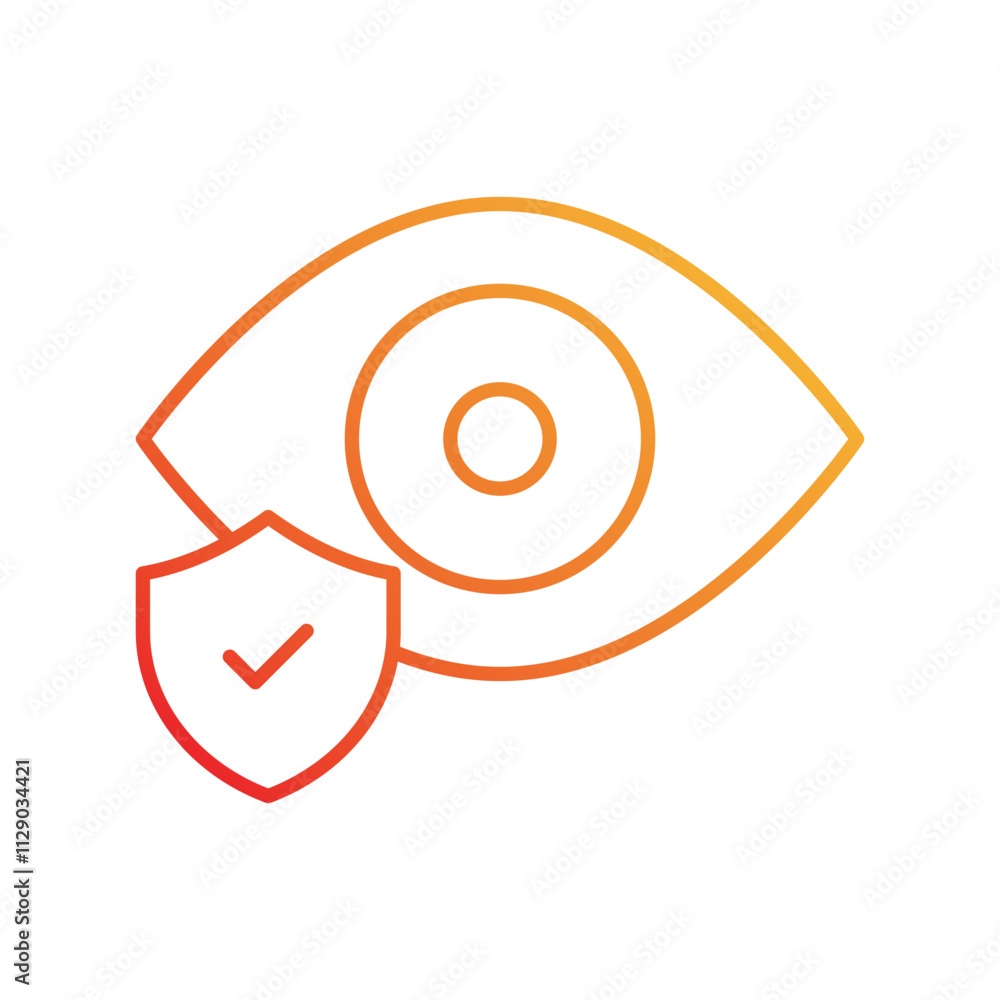 Obraz premium Eye Insurance gradient icon with white background vector stock illustration