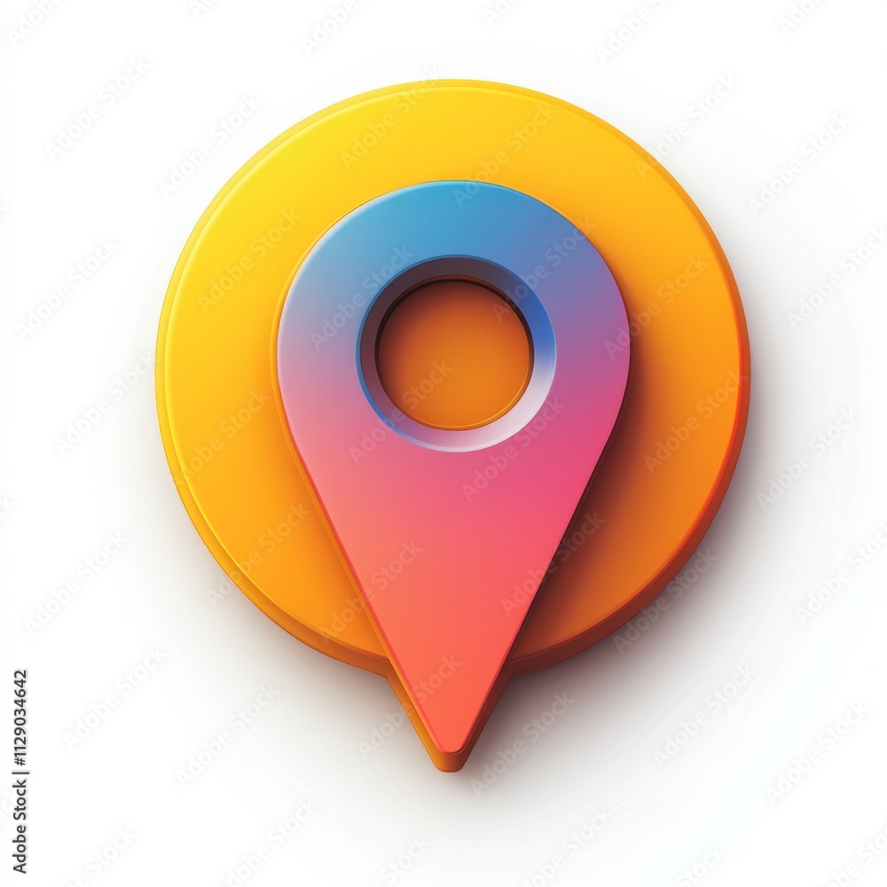 Vibrant 3D Location Icon Design Vibrant 3D Location Icon Design