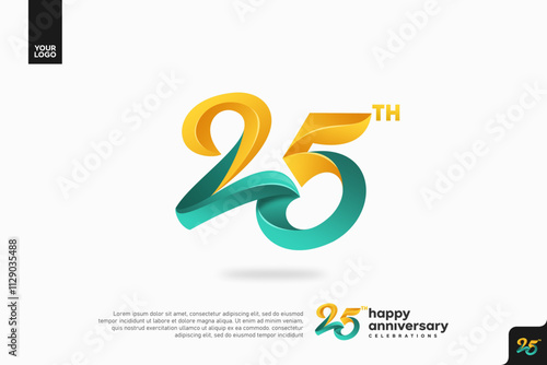 Number 25 logo icon design, 25th birthday logo number, anniversary 25