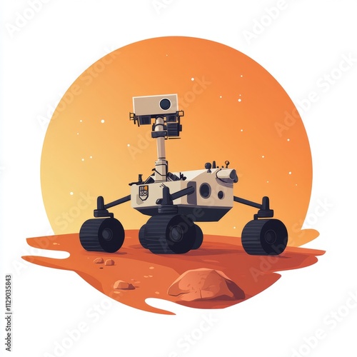 Mars Rover Illustration: Exploring the Red Planet
