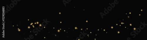 glowing gold sparkle effect with falling stardust and shimmer—perfect for magical Christmas scenes, fairy-style vector backgrounds, or festive transparent overlays.