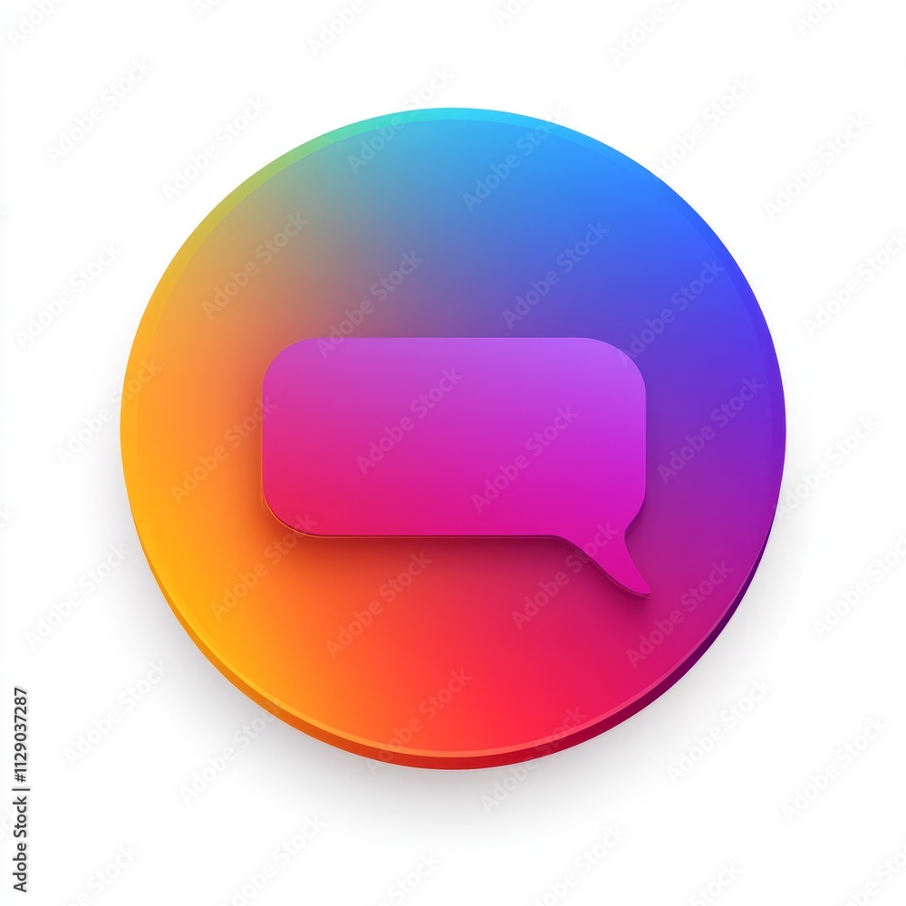 Vibrant 3D Speech Bubble Icon Vibrant 3D Speech Bubble Icon