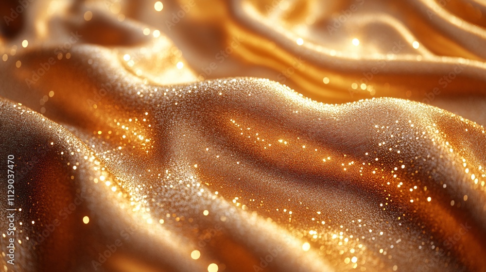 Close-Up of Intricate Golden Velvet Texture Close-Up of Intricate Golden Velvet Texture