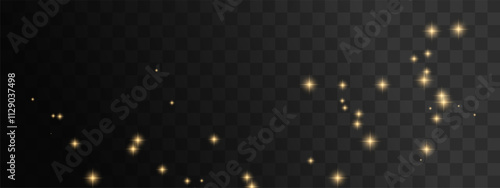 Festive Gold confetti and stars in grnage style glitter for a festive design arrangement, isolated  a or transparent background. Format  aI, eps, jpeg