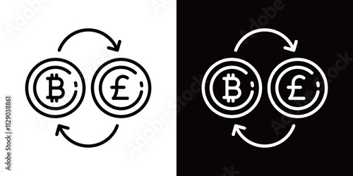 ビットコインとポンドのシンプルなアイコン