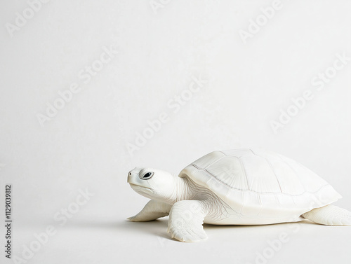 turtle on a white photo