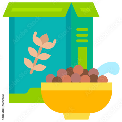 Cereal Flat color icon