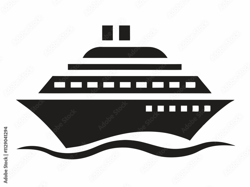 Obraz premium cruise ship silhouette vector design