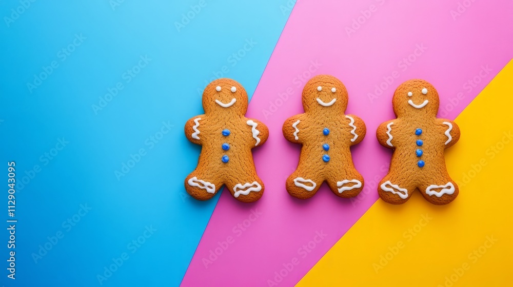 gingerbread on colorful background. copy space gingerbread on colorful background. copy space