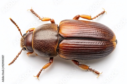 Larder Beetle Dermestes Lardarius Isolated on White Background for Food Photography, Highlighting Its Unique Features and Characteristics in a Clean, Minimalist Style photo