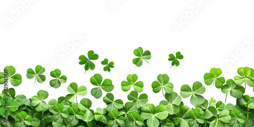 Festive clover and shamrock leaf border for St. Patrick's Day