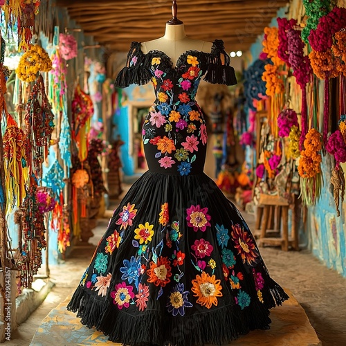  iconic chiapaneca dress on mannequin mexican clothes photo