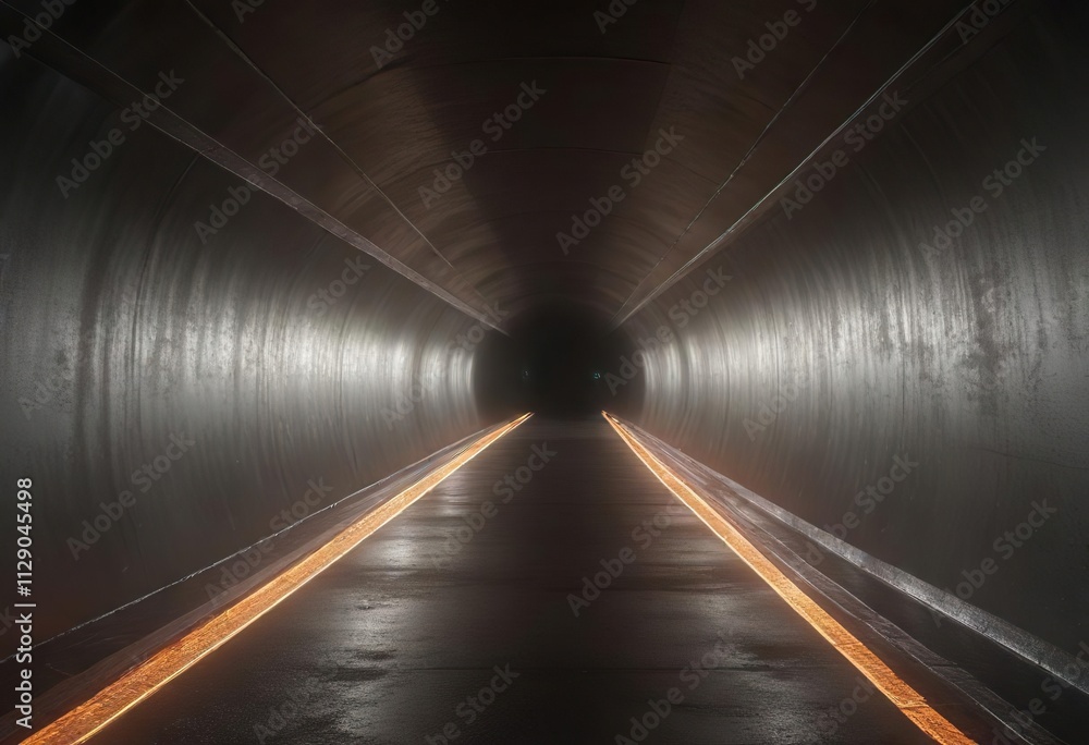 A long, straight tunnel with a brilliant light source at the end of its length, glow, guidance A long, straight tunnel with a brilliant light source at the end of its length, glow, guidance
