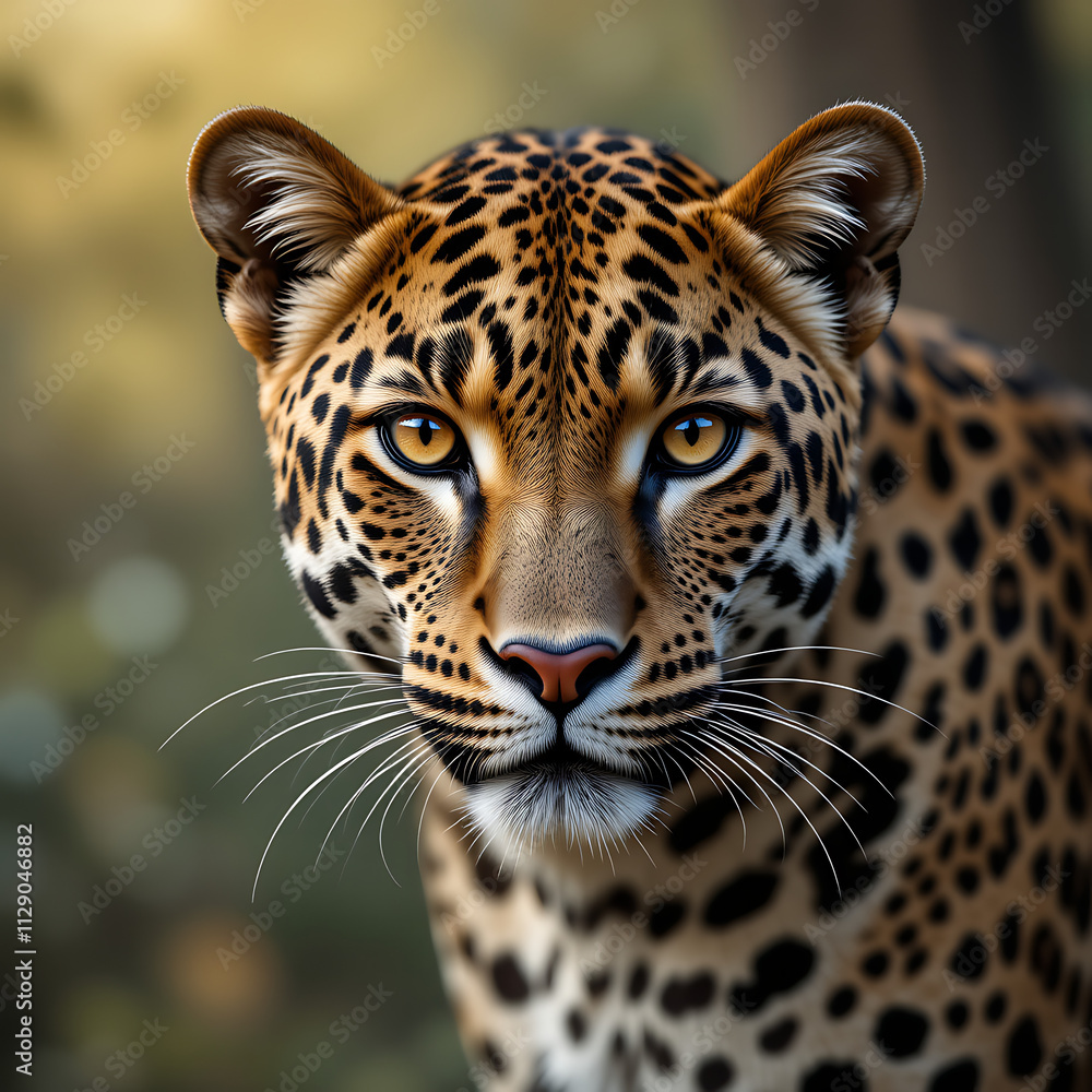 Beautiful African Leopard Looking at the Camera – AI Generated Wildlife Art. A stunning AI-generated illustration of an African leopard gazing directly into the camera with captivating eyes Beautiful African Leopard Looking at the Camera – AI Generated Wildlife Art. A stunning AI-generated illustration of an African leopard gazing directly into the camera with captivating eyes