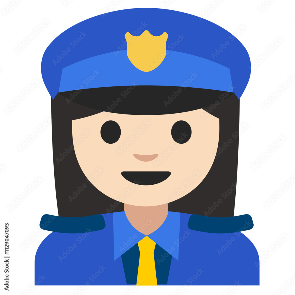 Light Skin Tone Woman Police Officer - Female Cop, Law Enforcement, and Security Icon Light Skin Tone Woman Police Officer - Female Cop, Law Enforcement, and Security Icon