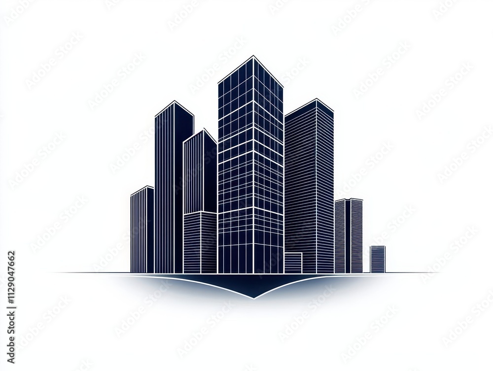Urban skyline office tower blueprint, minimalist style, intricate details, ecofriendly architecture, clean line work, monochrome tones Urban skyline office tower blueprint, minimalist style, intricate details, ecofriendly architecture, clean line work, monochrome tones