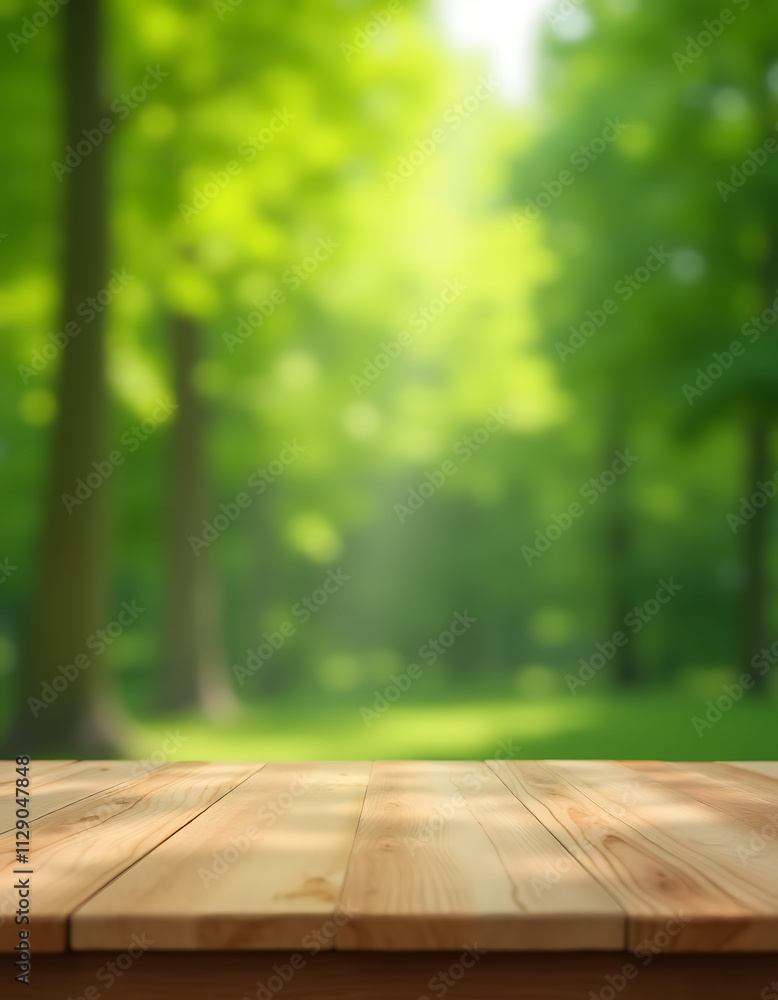 A real wood tabletop with a blurred leaf tree garden background is ideal for creating a unique product display design visual._00001_ A real wood tabletop with a blurred leaf tree garden background is ideal for creating a unique product display design visual._00001_