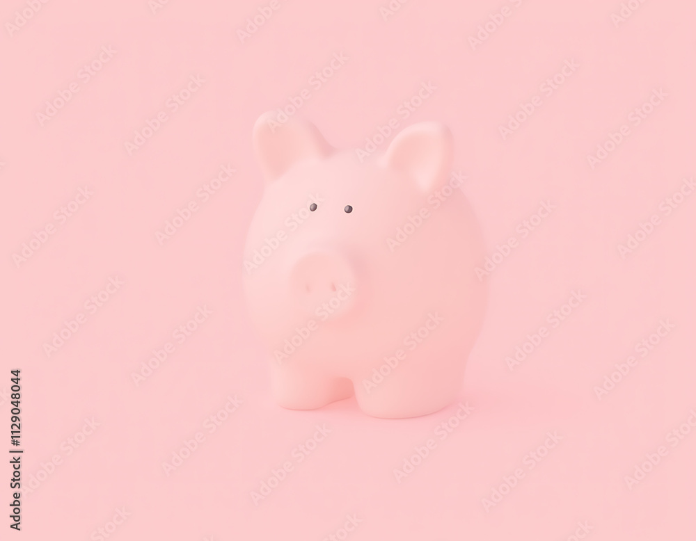 A piggy bank featuring a home and car icon is displayed on a soft pink pastel colored background for money savings illustrations._00002_ A piggy bank featuring a home and car icon is displayed on a soft pink pastel colored background for money savings illustrations._00002_