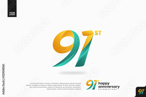 Number 91 logo icon design, 91st birthday logo number, anniversary 91 photo