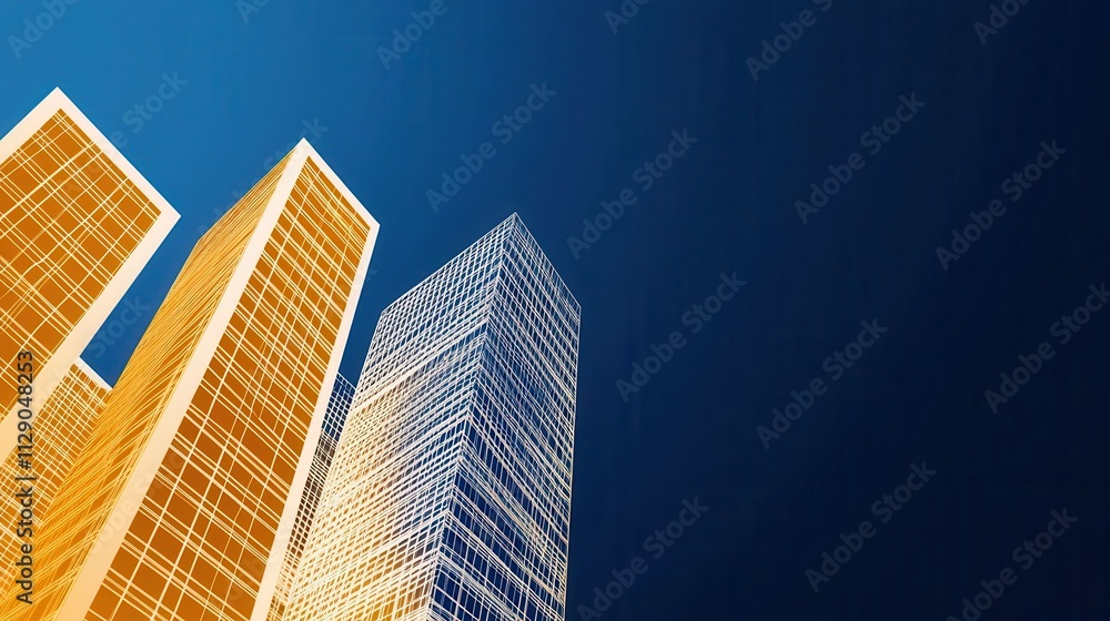 Hightech minimalist office tower, urban skyline design, blueprint with laseretched details, precision drafting, futuristic architectural concept Hightech minimalist office tower, urban skyline design, blueprint with laseretched details, precision drafting, futuristic architectural concept