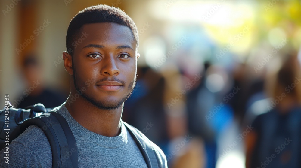 Fototapeta premium Black students return to school with group of students