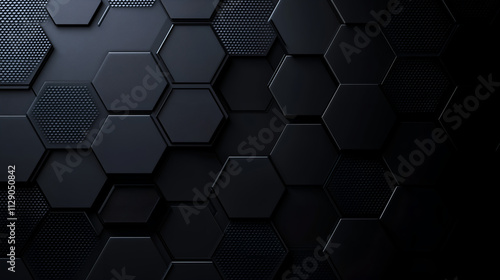 Dark hexagon wallpaper or background