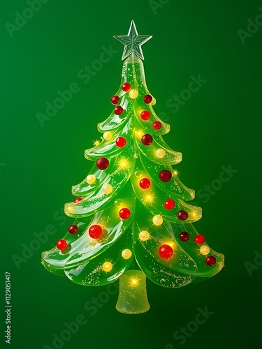 there is a christmas tree with lights and decorations on it. photo