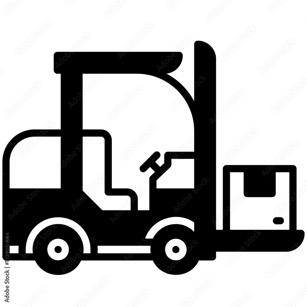 forklift Black Fill Icon forklift Black Fill Icon