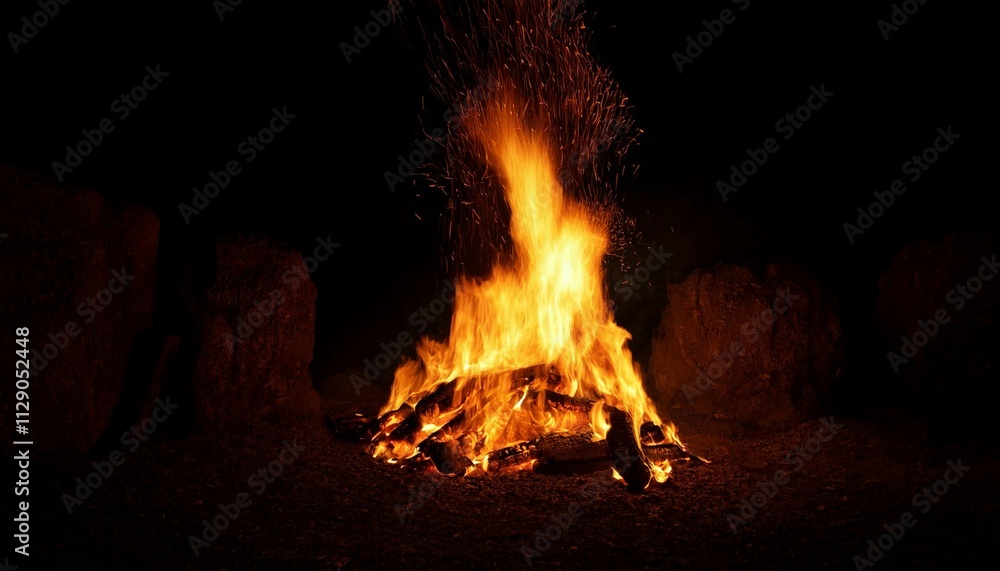 a fire is burning brightly in the dark a fire is burning brightly in the dark