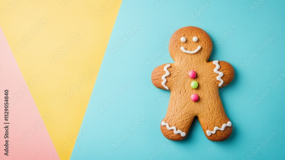 gingerbread on colorful background. copy space gingerbread on colorful background. copy space