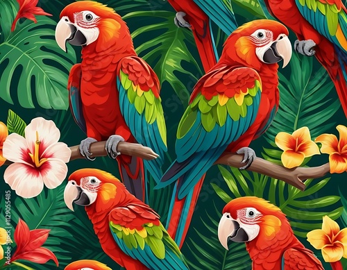 parrots on a branch photo