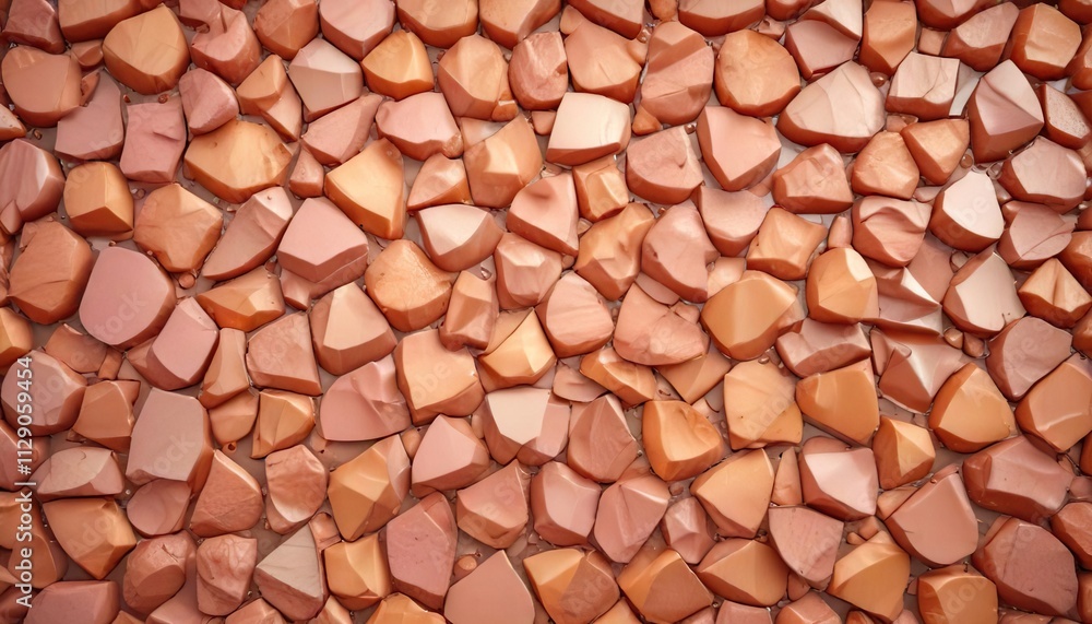 Peach mosaic artwork featuring a mix of shapes and sizes, mixed colors, peach mosaic Peach mosaic artwork featuring a mix of shapes and sizes, mixed colors, peach mosaic