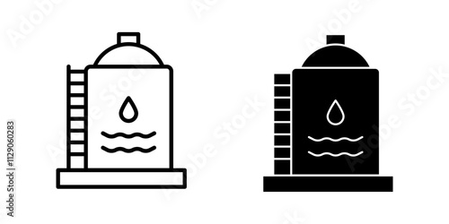 Water tank Icon set,Symbol isolated white background. vector illustration. color editable.