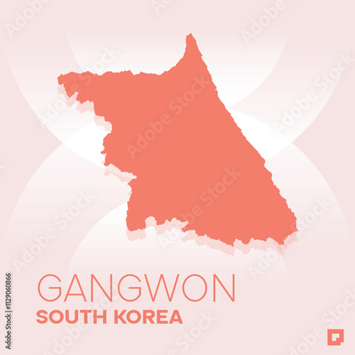 Gangwon vector map, Vector map of Gangwon, editable eps, AI files, Vector illustration of Gangwon vector map