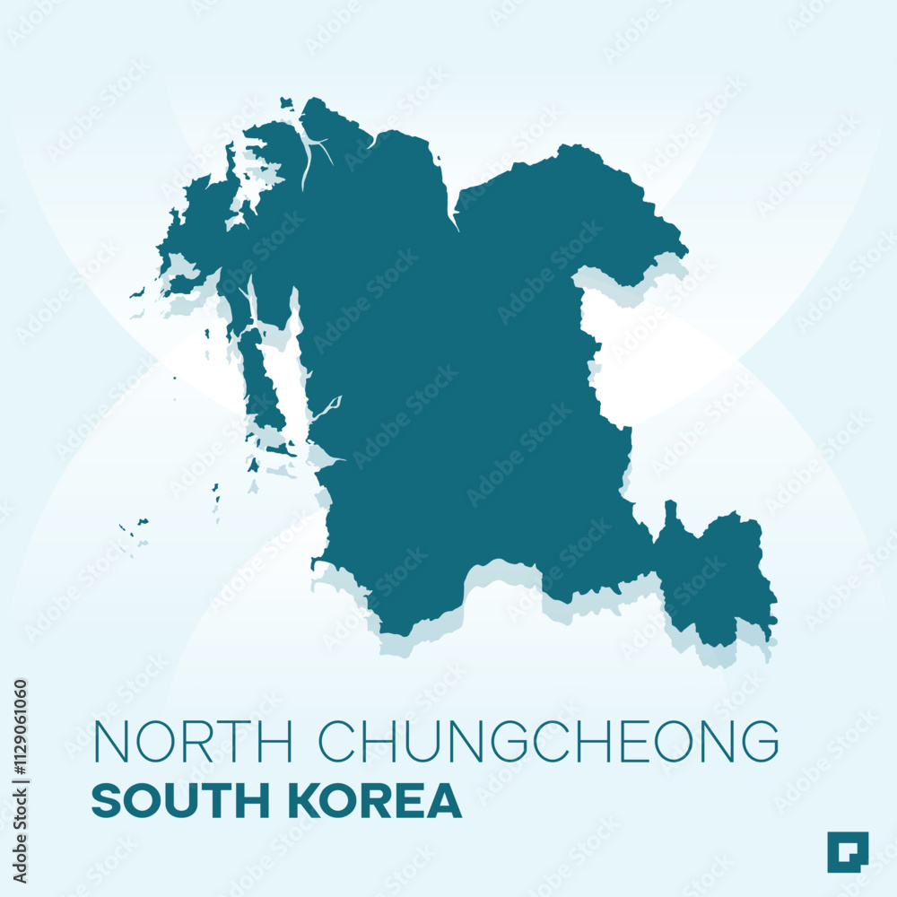 Obraz premium South Chungcheong vector map, Vector map of South Chungcheong, editable eps, AI files, Vector illustration of South Chungcheong vector map