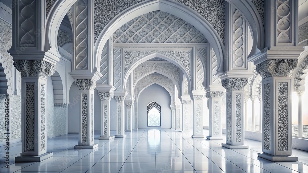 Minimalist Architecture: Captivating Details of a White Interior with Elegant Arabic Style Elements Showcasing the Beauty of Light and Space in Contemporary Design Minimalist Architecture: Captivating Details of a White Interior with Elegant Arabic Style Elements Showcasing the Beauty of Light and Space in Contemporary Design