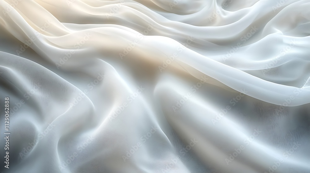 Draped white fabric with soft light and shadows. Draped white fabric with soft light and shadows.