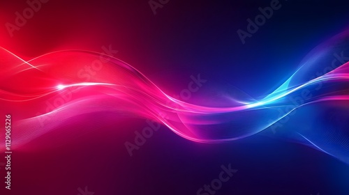 Abstract background with colorful rays of light, speed lines, and glowing neon blue, red, pink, and purple lights in motion