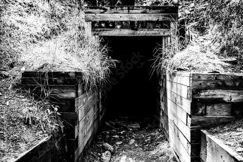 Underground tunnel on the Spring Creek Trailhead near Sheridan Lake in the Black Hills of South Dakota  photo