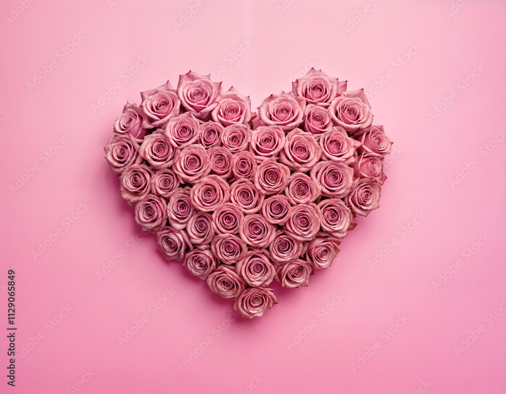 Valentines Day Heart Made of Red Roses Isolated on White Background. Valentines Day Heart Made of Red Roses Isolated on White Background.