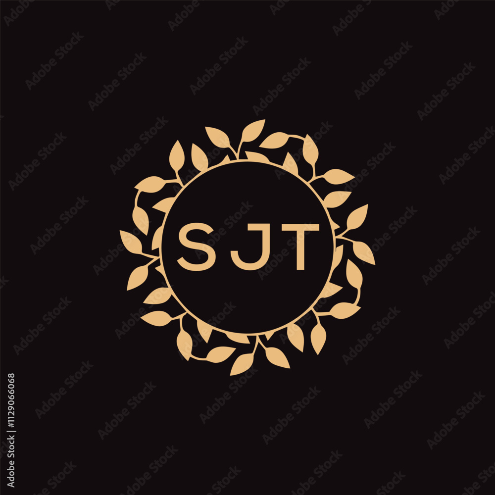 Naklejka premium SJT letter logo design .