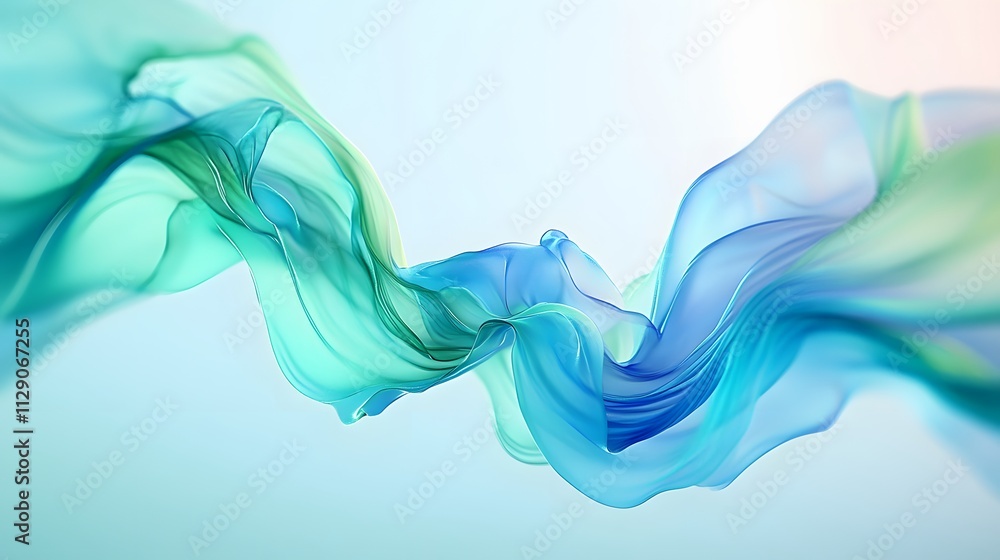 Abstract Flowing Teal and Blue Fabric Design Abstract Flowing Teal and Blue Fabric Design