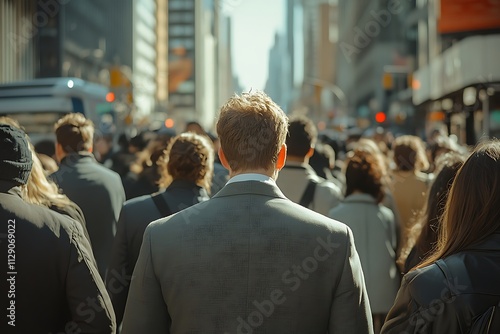 Anonymous Professional in City Crowd During Daytime