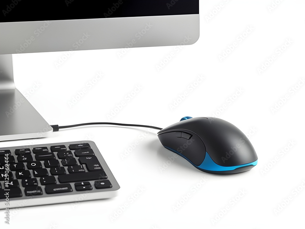 a Mouse Computer with white solid background a Mouse Computer with white solid background
