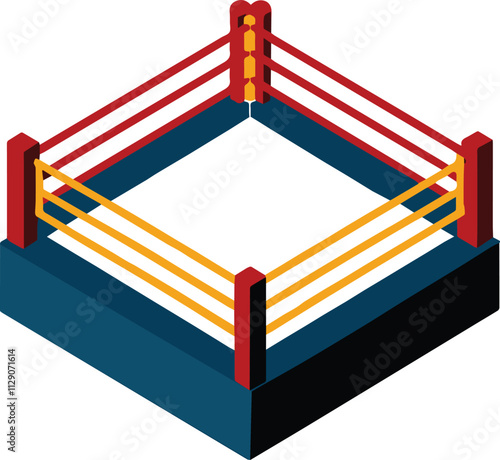 Boxing Ring , isolated vector illustration.