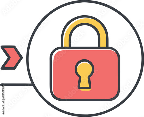 Lock icon style vector design and security symbol modern illustration 