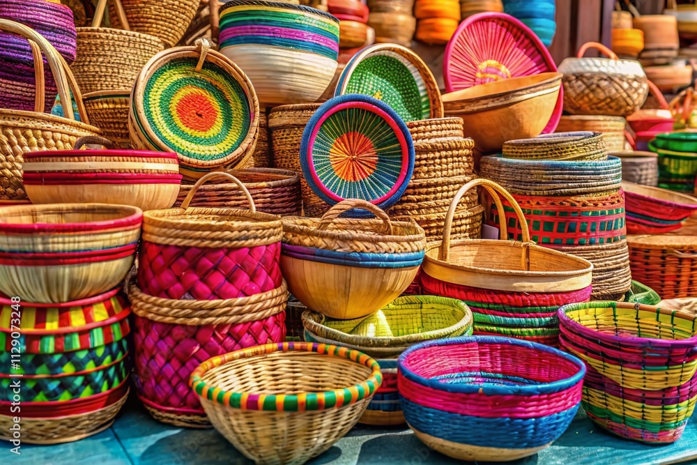 Modern Wicker Baskets in a Panoramic View Showcasing Unique Weaving Styles and Textures for Home Decor and Storage Solutions Modern Wicker Baskets in a Panoramic View Showcasing Unique Weaving Styles and Textures for Home Decor and Storage Solutions
