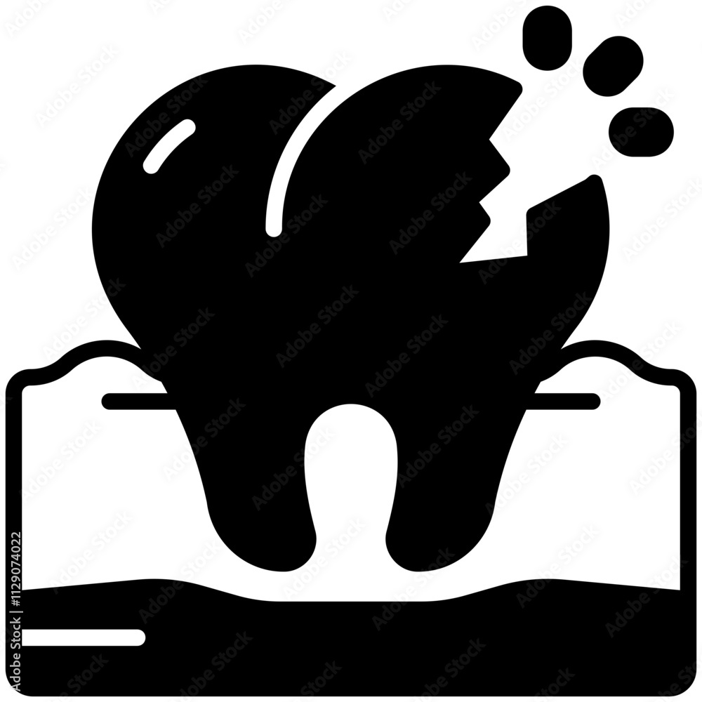 tooth broken Black Fill Icon tooth broken Black Fill Icon